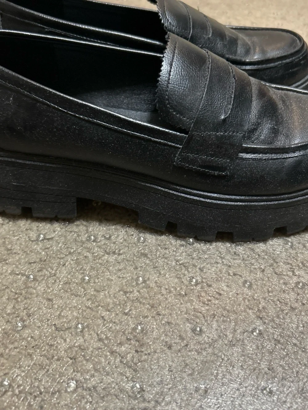 Women’s Black Leather Penny Loafers
